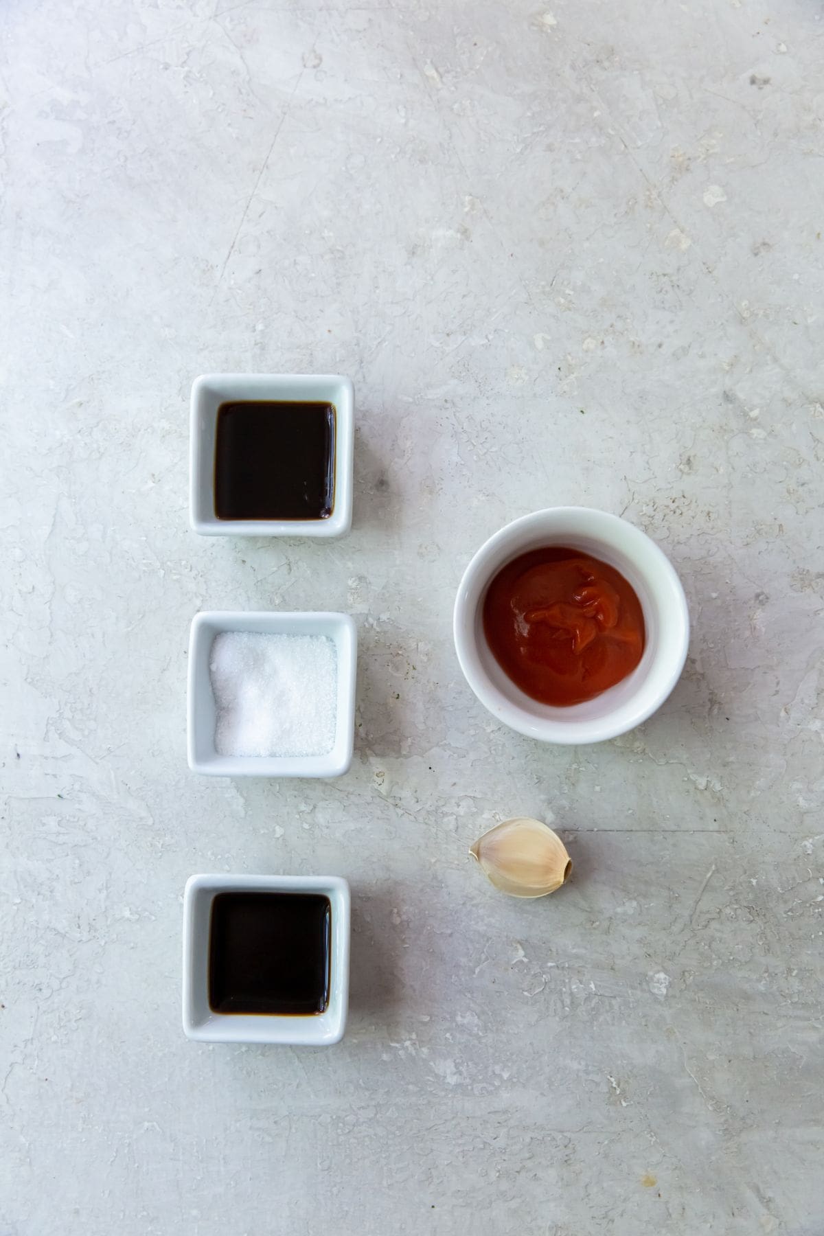 katsu sauce ingredients (Worcestershire sauce ketchup, soy sauce, sugar and garlic)