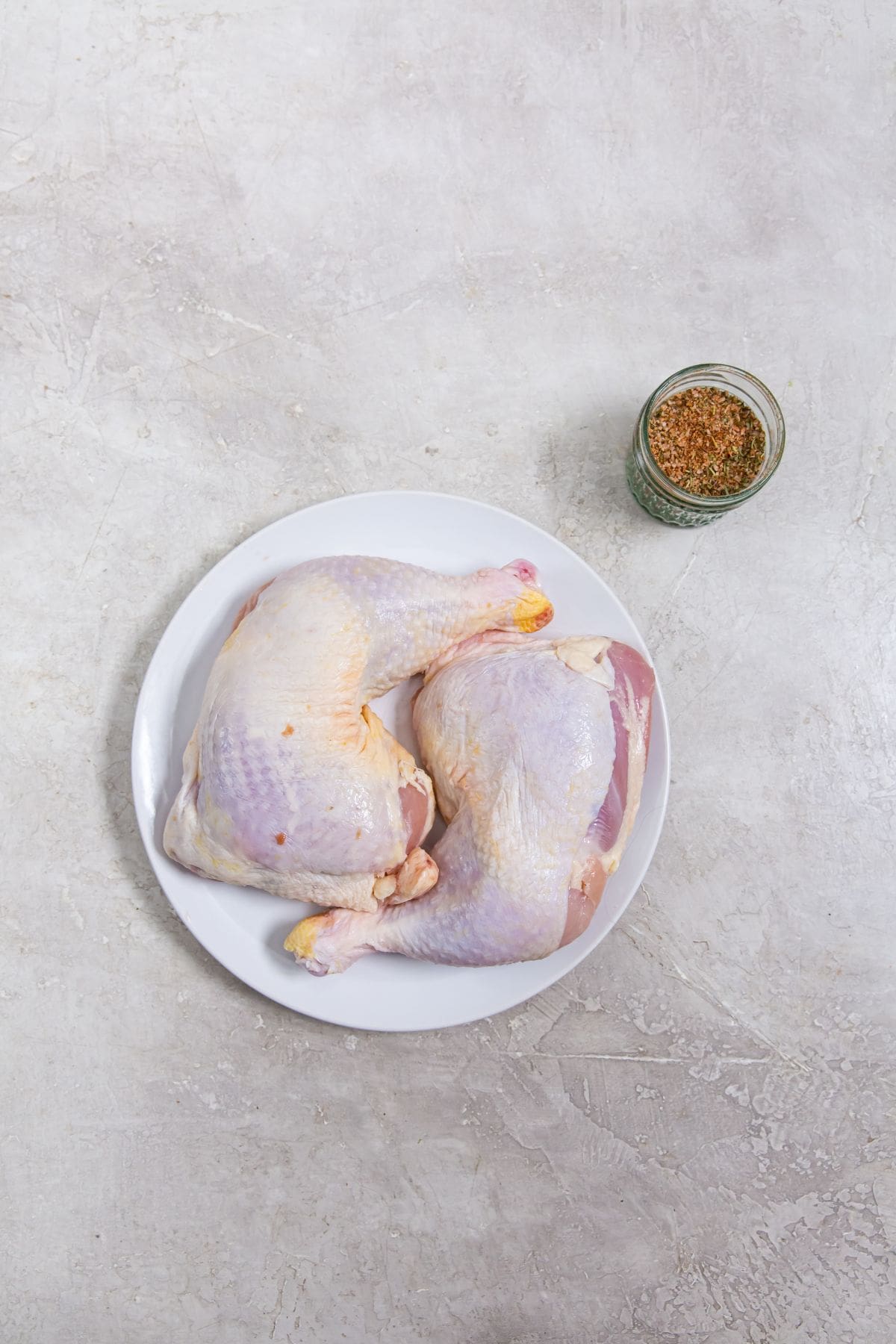 Air Fryer Chicken Leg Quarters ingredient photo (chicken leg quarters and dry rub seasoning)