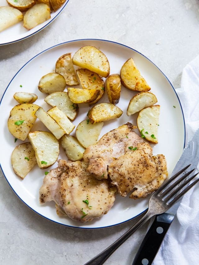 Chicken Thighs and Potatoes in the Air Fryer