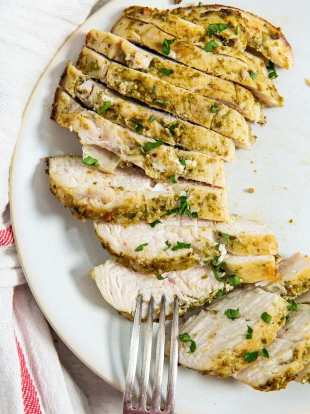 Air Fryer Pesto Chicken Breast