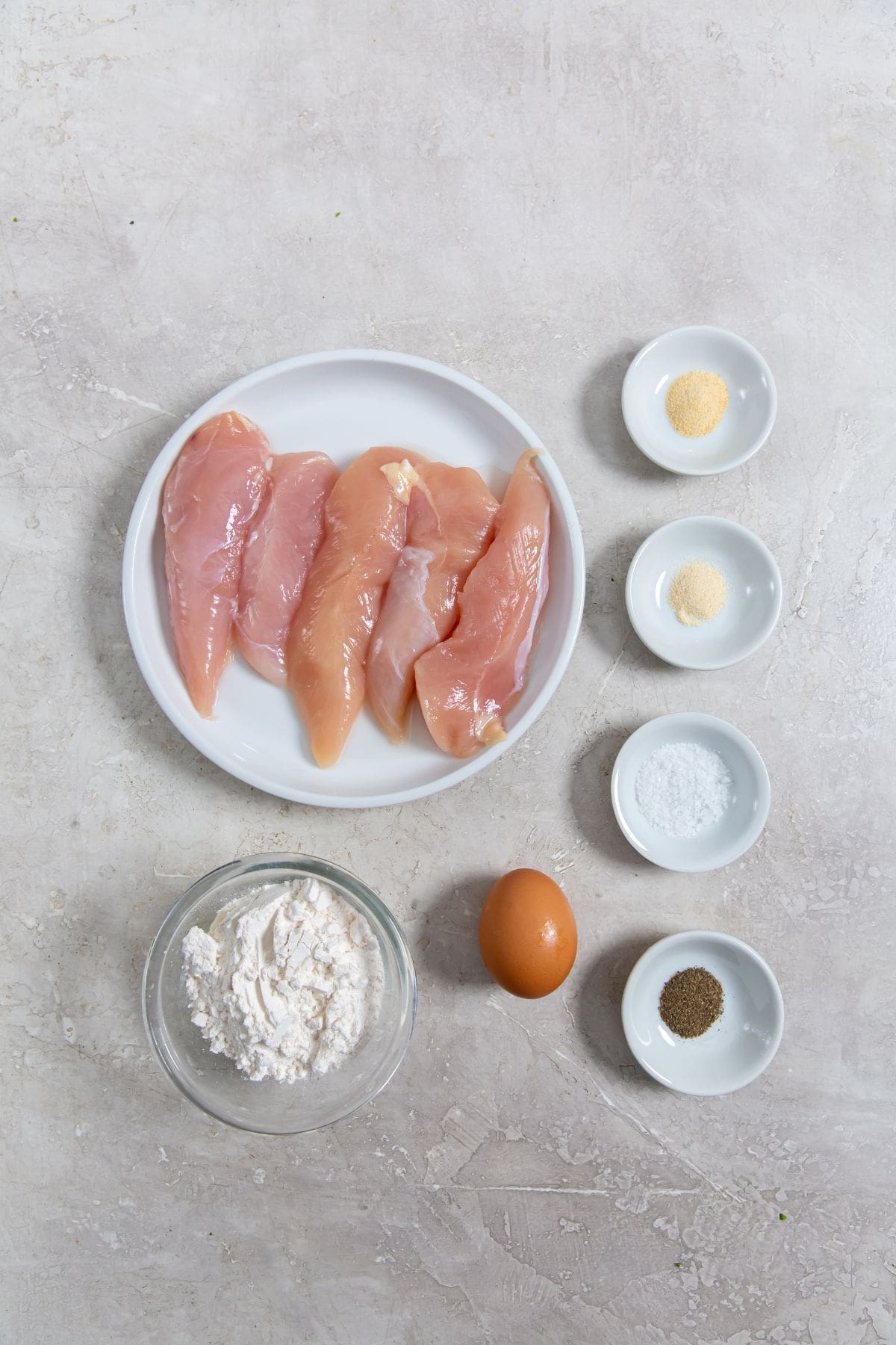 ingredient photo for air fryer chicken tenders with flour