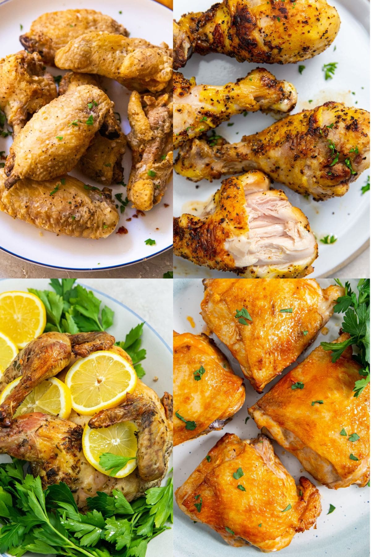 four photos of the best air fryer chicken recipes