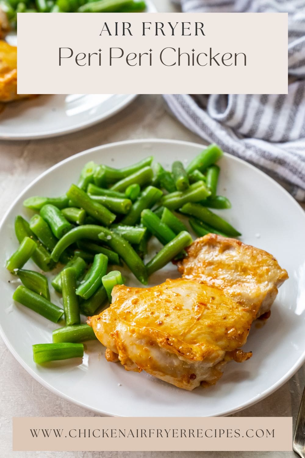 Air fryer Perm chicken with green beans.