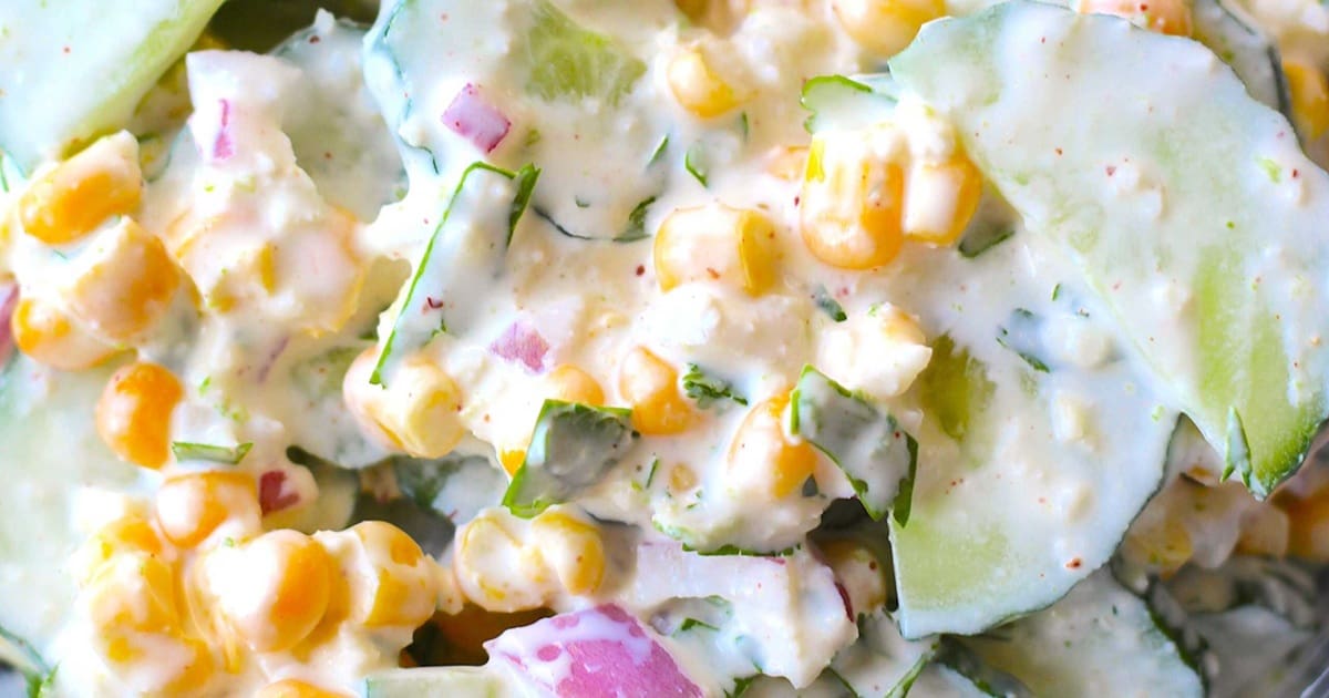 Mouthwatering Sides Close Up of Mexican Cucumber Salad