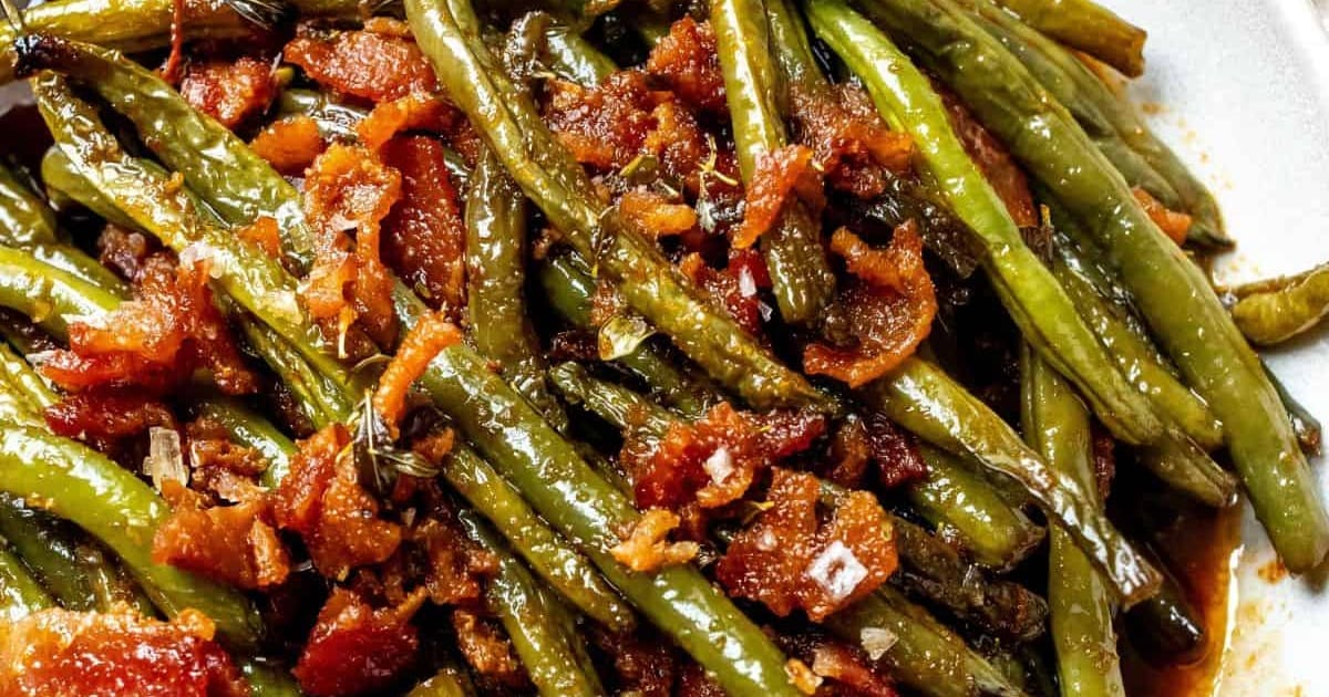 Mouthwatering Sides Close Up of Crack Green Beans