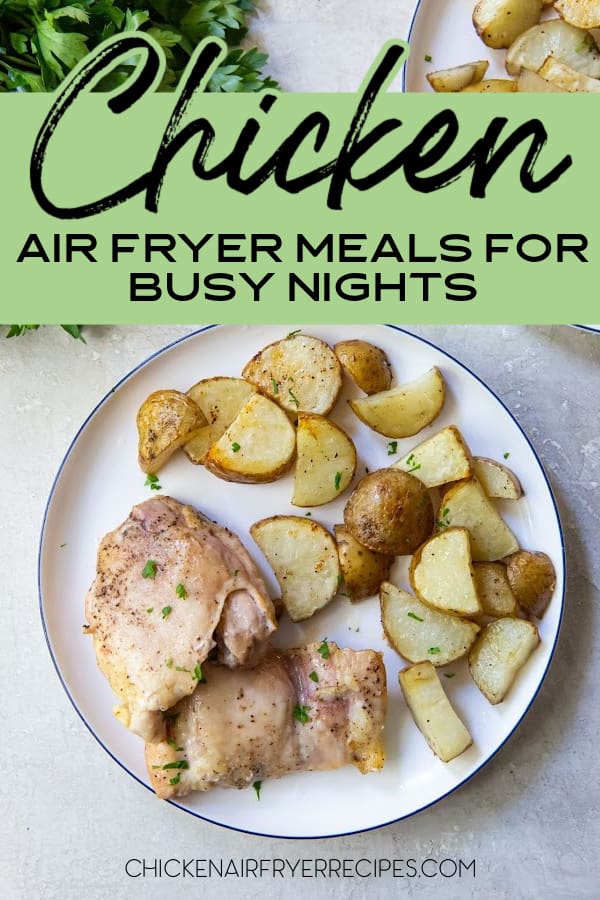 It is easy to lose track of time on a busy workday and forget about dinner. These easy chicken air fryer meals are perfect for a quick and easy meal. Air Fryer Chicken Recipes | Healthy Chicken Recipes | Easy Chicken Dinners | Quick and Easy Chicken Recipes | Low Carb Chicken Recipes | Air Fryer Chicken Breast | Air Fryer Chicken Recipes for Busy Moms | Easy Dinner Recipes | Meal Planning Recipes