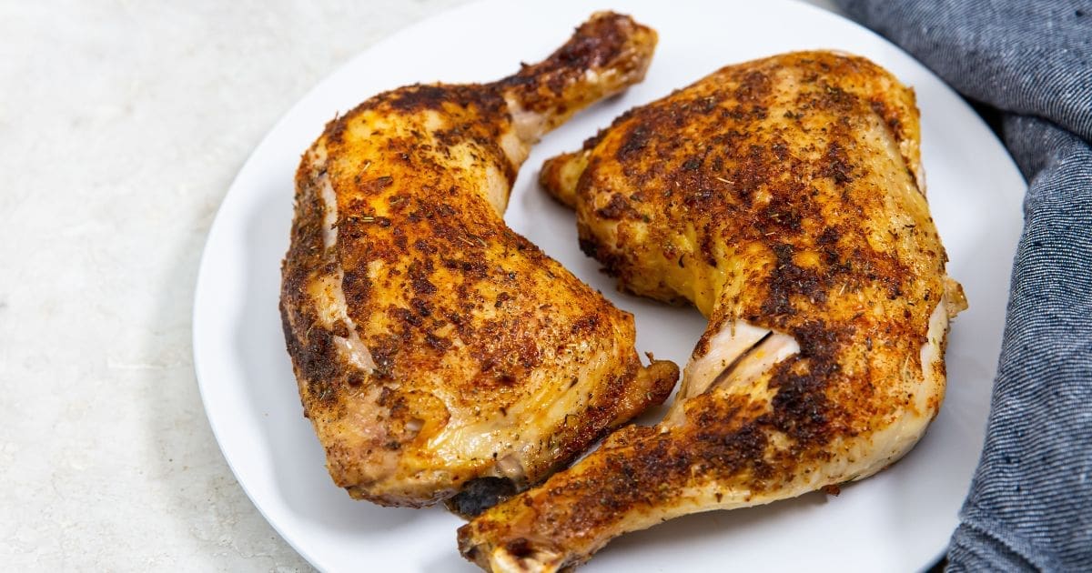 Air Fryer Addict Recipes a Plate of Easy Air Fryer Chicken Leg Quarters