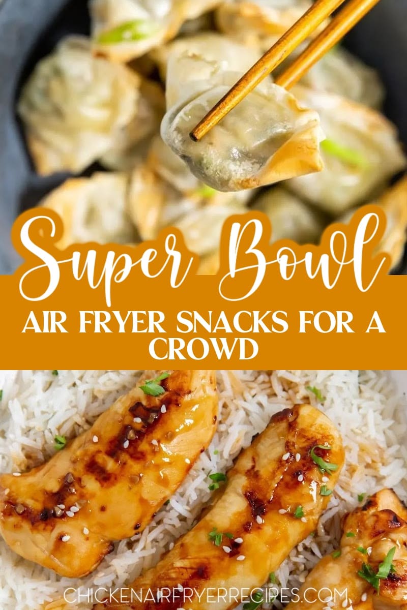 These Super Bowl air fryer snacks for a crowd are perfect for feeding hungry fans, easy to make, and won’t break the bank. Football Game Snacks | Gameday Treats | Easy Super Bowl Recipes | Party Food Ideas | Tailgating Snacks | Game Day Appetizers | Super Bowl Party Food | Quick and Easy Game Day Recipes | Crowd-Pleasing Snacks