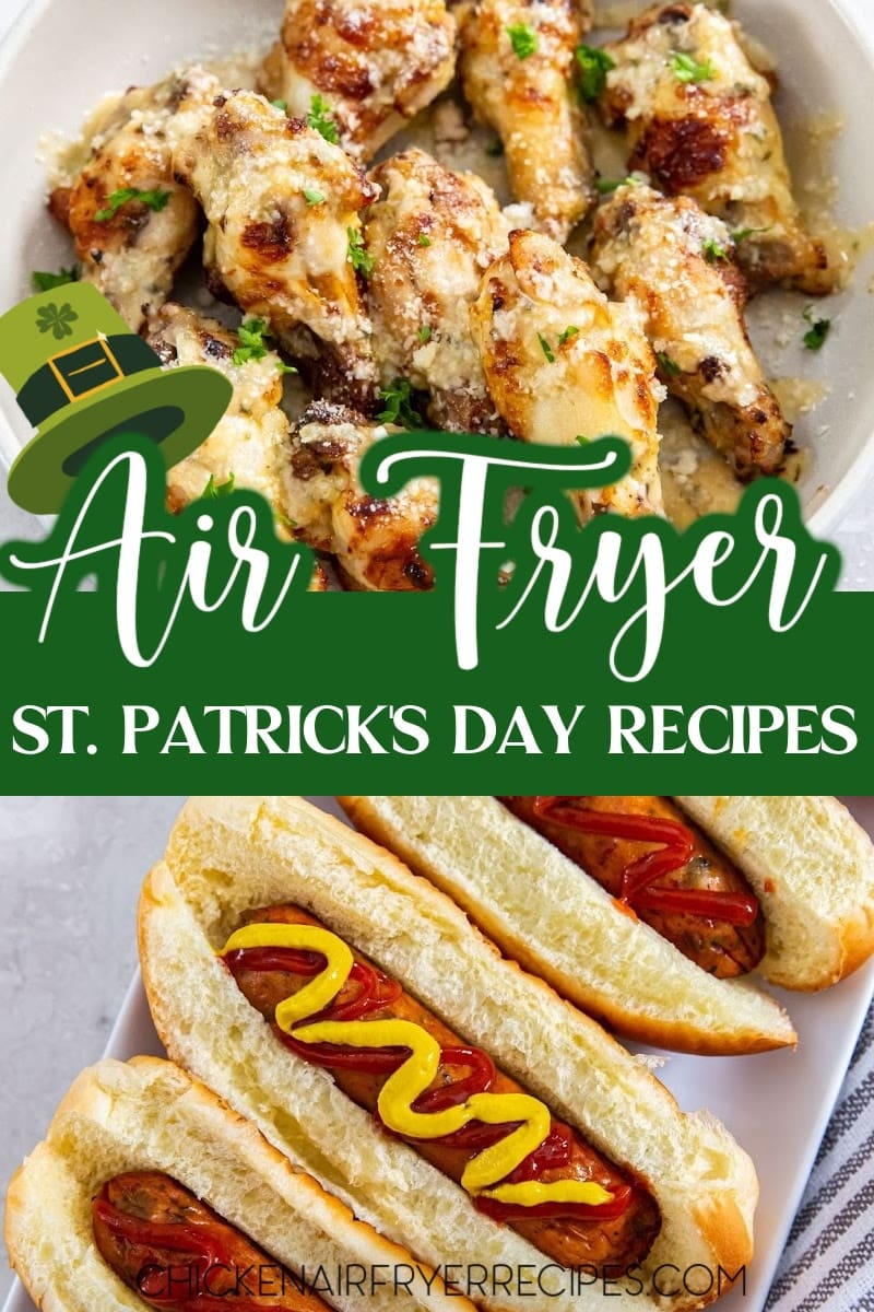 Celebrate the Irish with these deliciously good St. Patricks Day air fryer recipes that pair perfectly with that green beer! St. Patrick's Day Party Recipes | St. Patty's Day Menu Ideas Irish Pub Favorites | Easy St. Patrick's Day Party Appetizers | Healthy St. Patrick's Day Menu Options | St. Patrick's Day Party Food Ideas | Air Fryer Recipes | Party Appetizers | Healthy Snacks | Quick and Easy Meals | Air Fryer Party Foods | Recipes for a Crowd