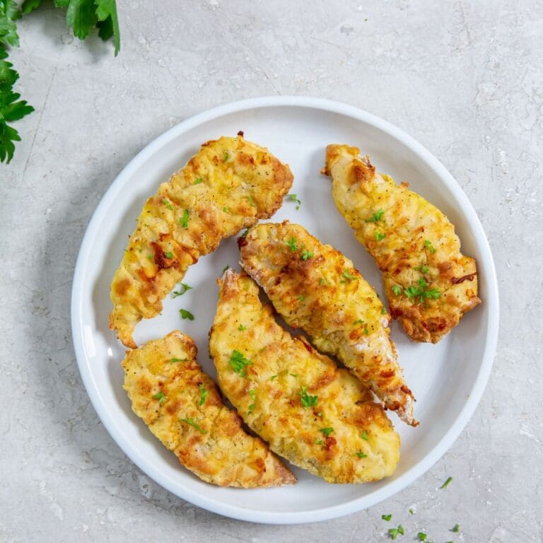Chicken Tenders Air Fryer Recipes Close Up of a Plate of Breaded Chicken Tenders