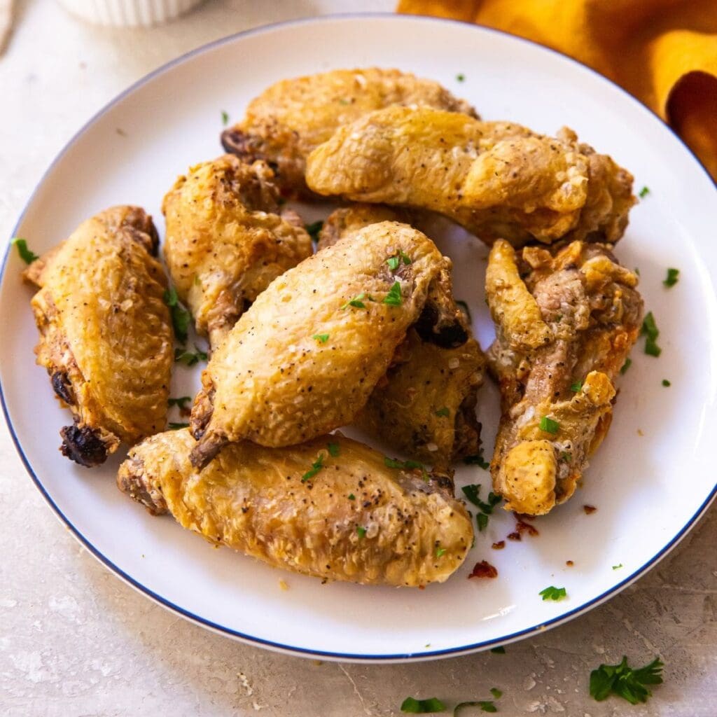 Must-Try Chicken Air Fryer Close up of a Plate of Cooked Chicken Wings