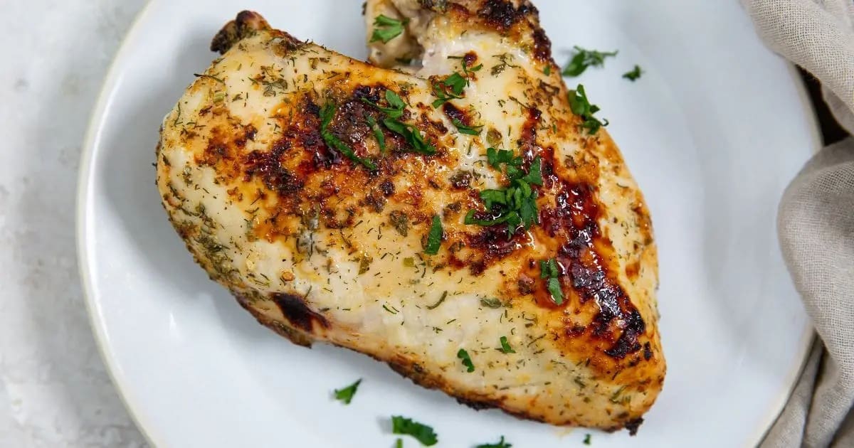 Tasty Chicken Recipes Easy Air Fryer Ranch Chicken Breast on a Plate