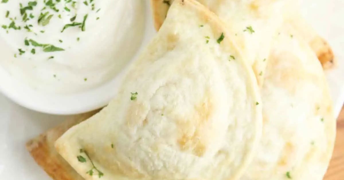 Game Day Air Fryer Recipes Close Up of a Plate Filled with Air Fryer Pierogies