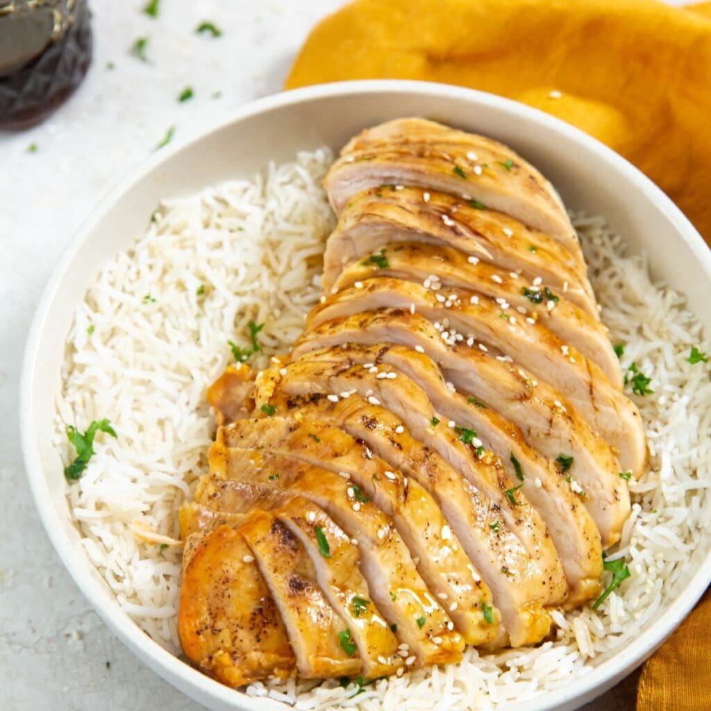 Chicken Breast Recipes A Bowl of Honey Chicken on Rice