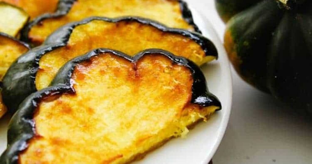 Acorn Squash Air Fryer Recipes Sliced Maple Roasted Acorn Squash Slices on a Plate