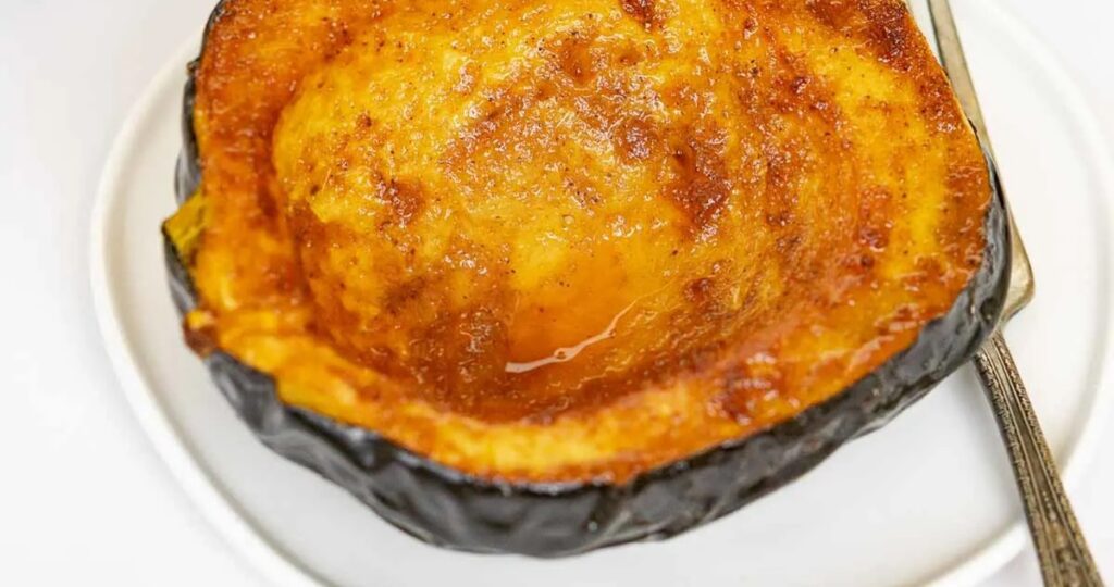 Acorn Squash Air Fryer Recipes Air Fryer Sweet and Savory Acorn Squash on a Plate