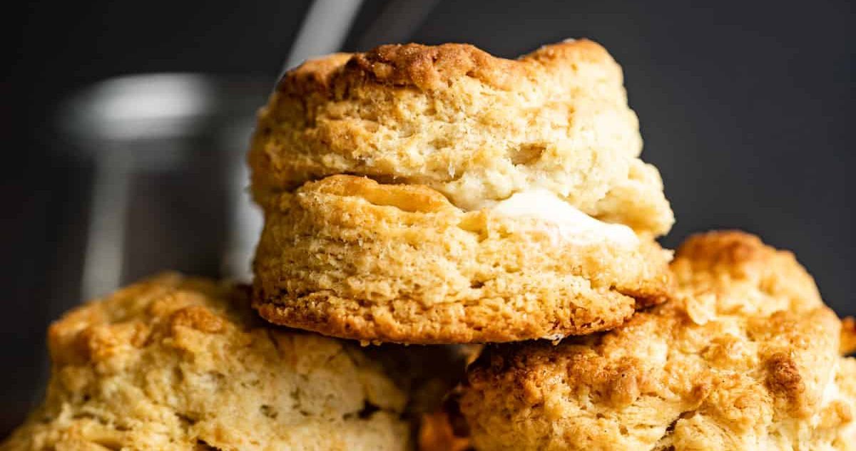 Air Fryer Thanksgiving Recipes Close Up of a Pile of Air Fryer Biscuits
