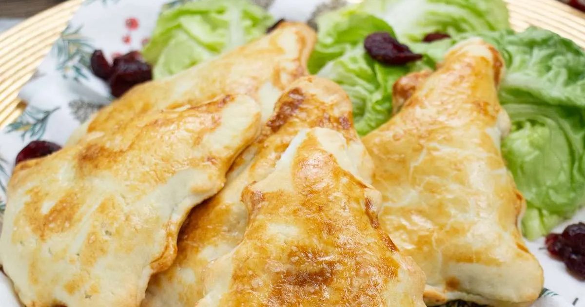 Air Fryer Christmas Party Recipes Close Up of Christmas Empanadas on a Platter