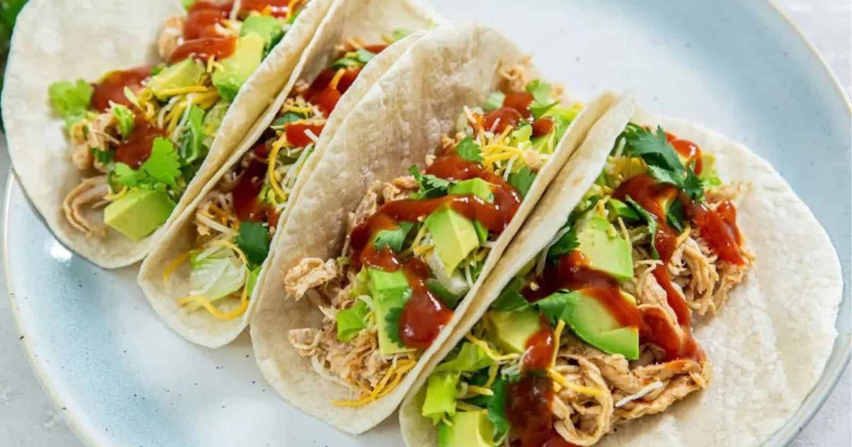 Chicken Air Fryer Recipes Air Fryer Chicken Tacos on a Plate