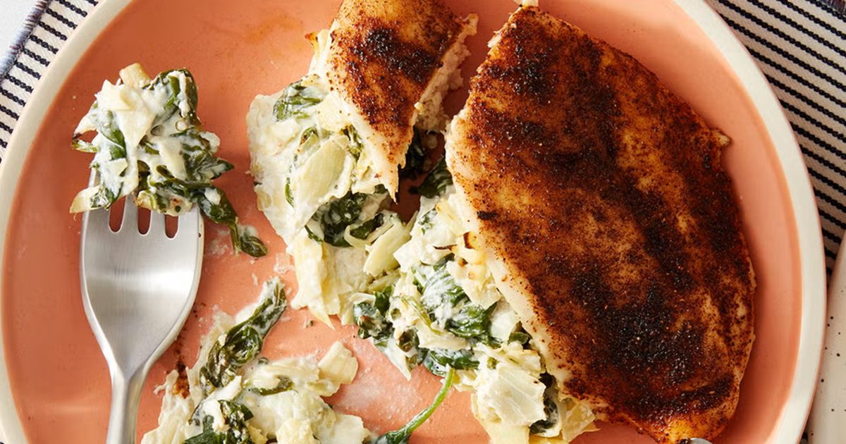 Chicken Dinners So Good Close Up of Stuffed Chicken Breast on a Plate