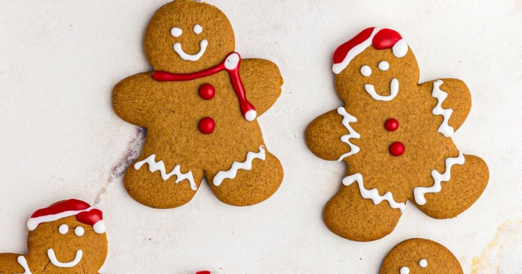 Air Fryer Christmas Party Recipes Close Up of Air Fryer Gingerbread Cookies