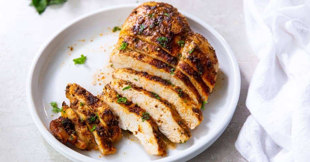 Winning Family Dinners a Plate of Sliced Air Fryer Blackened Chicken Breast