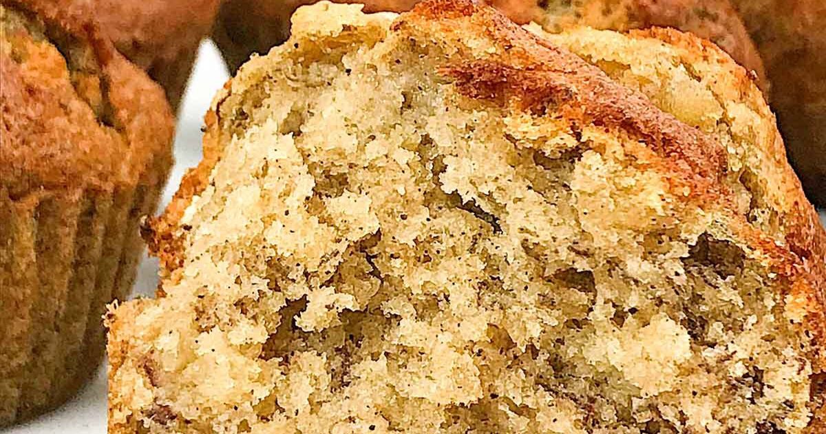 Air Fryer Easter Brunch Recipes Air Fryer Banana Muffins Close Up