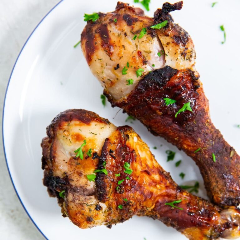Budget-Friendly Air Fryer Chicken Recipes Ranch Chicken Legs on a White Plate