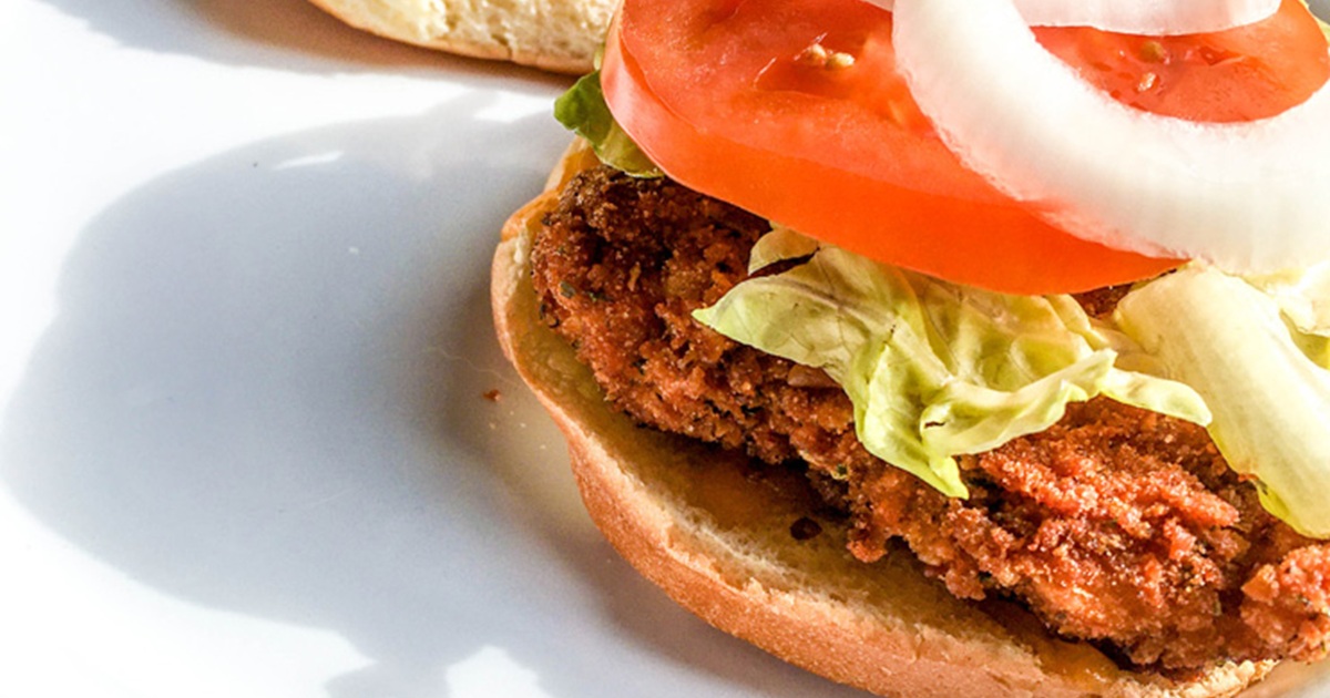 Spicy Air Fryer Chicken Recipes Close Up of an Open Air Fryer Spicy Chicken Sandwiches
