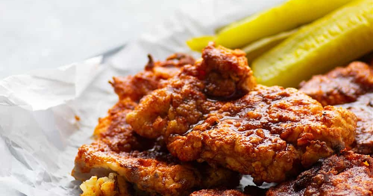 Spicy Air Fryer Chicken Recipes Air Fryer Nashville Hot Chicken with Pickle Spears