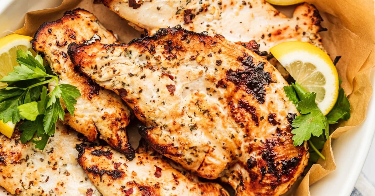 Air Fryer Chicken Marinades Air-Fried Yogurt Marinated Chicken Close Up