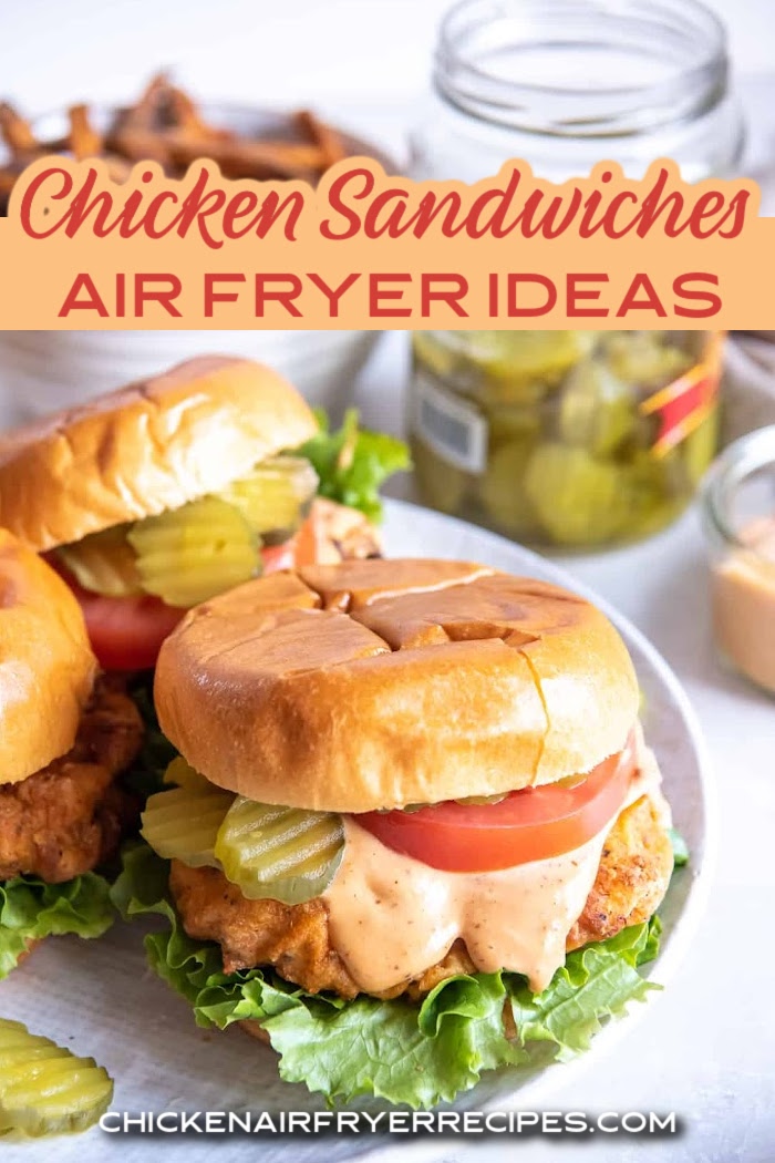 These air fryer chicken sandwich recipes make for easy lunches, delicious weeknight dinners, and perfect party recipes.