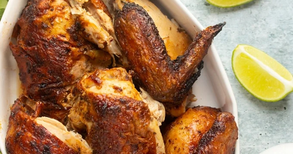 Air Fryer Whole Chicken Recipes Air Fryer Peruvian Whole Chicken Cut into Parts in a Baking Dish