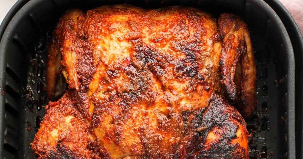 Air Fryer Whole Chicken Recipes Air Fryer Whole Tandoori Chicken in an Air Fryer Basket