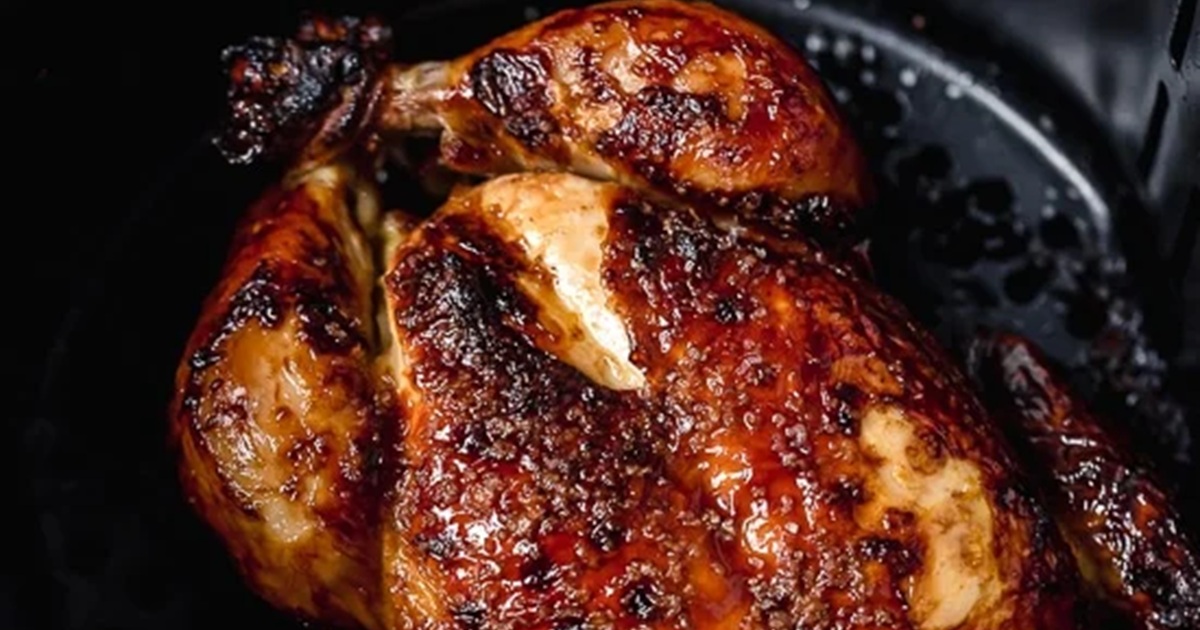 Air Fryer Whole Chicken Recipes Buttermilk Marinated Air Fryer Whole Chicken in an Air Fryer Basket