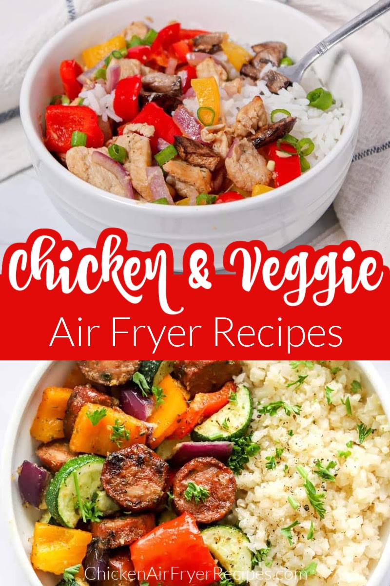 Use these one-pan air fryer chicken and veggie recipes to make a quick, healthy dinner or lunch the whole family can enjoy.