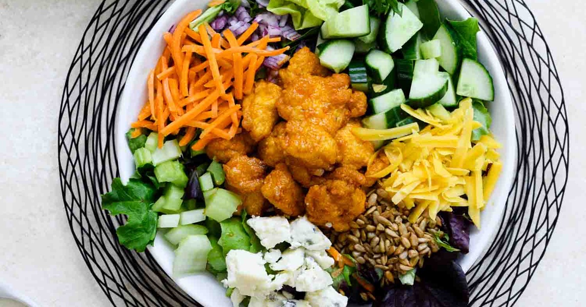 Air Fryer Chicken Salad Recipes Chicken Nugget Salad in a Bowl