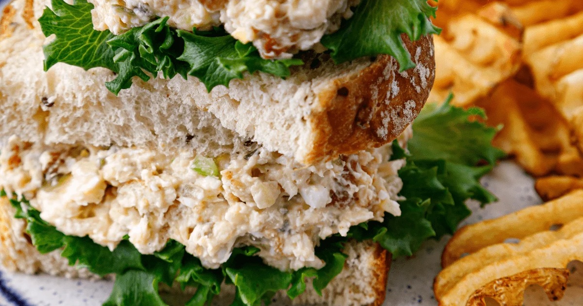 Air Fryer Chicken Salad Recipes Copycat Chick-Fil-A Chicken Salad in a Stacked Sandwich