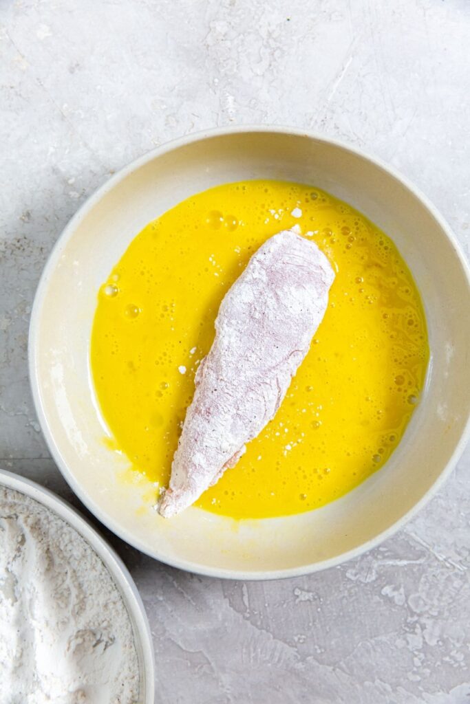 Easy Air Fryer Chicken Tenders With Flour chicken in egg wash