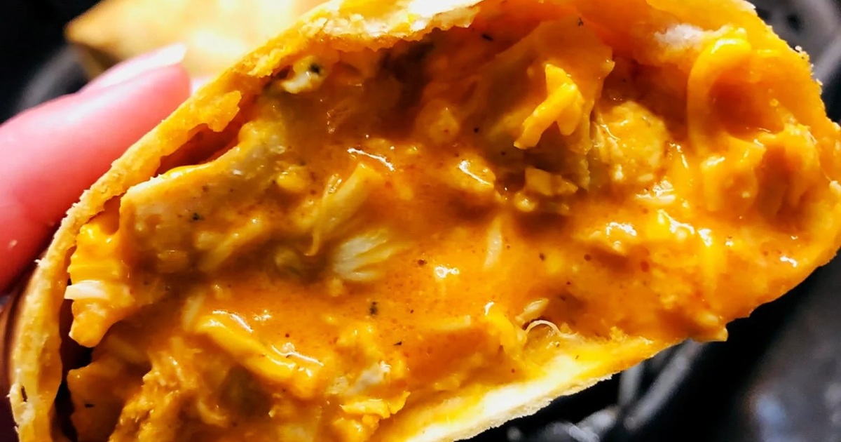 Air Fryer Chicken Taco Recipes Close Up of Air Fryer Buffalo Chicken Burritos