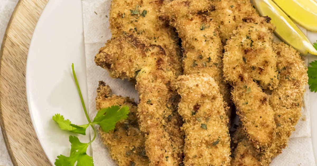 Weight Watchers Air Fryer Chicken Recipes Air Fryer Chicken Tenders on a Plate with Lemon Wedges