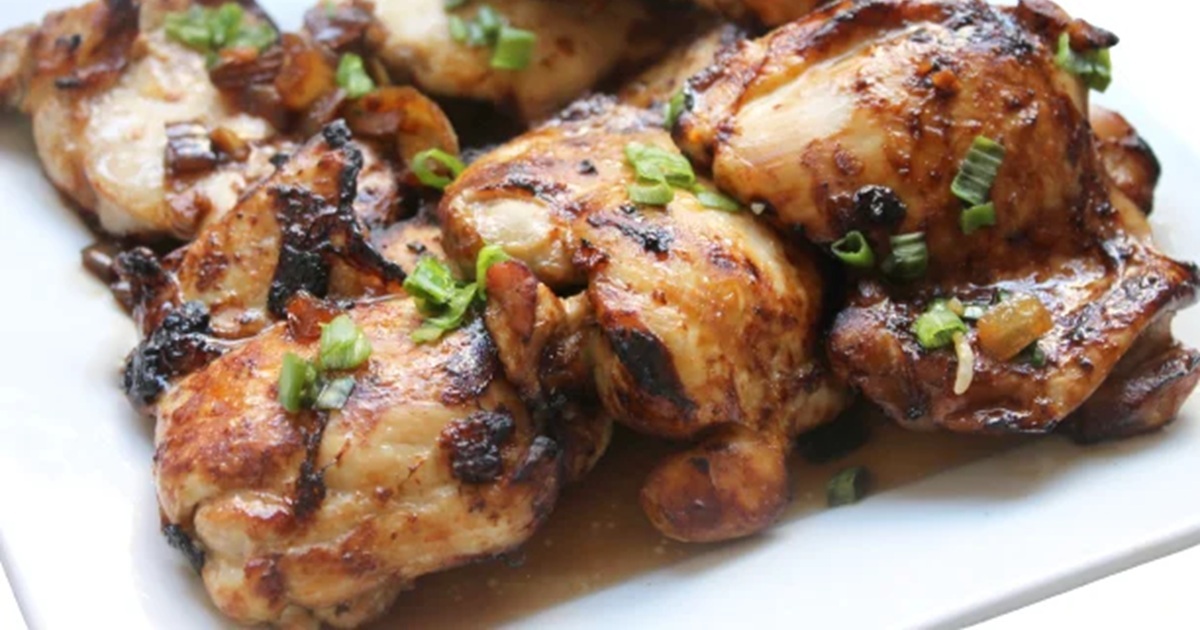 Weight Watchers Air Fryer Chicken Thigh Recipes Asian Glazed Chicken Thighs on a Plate
