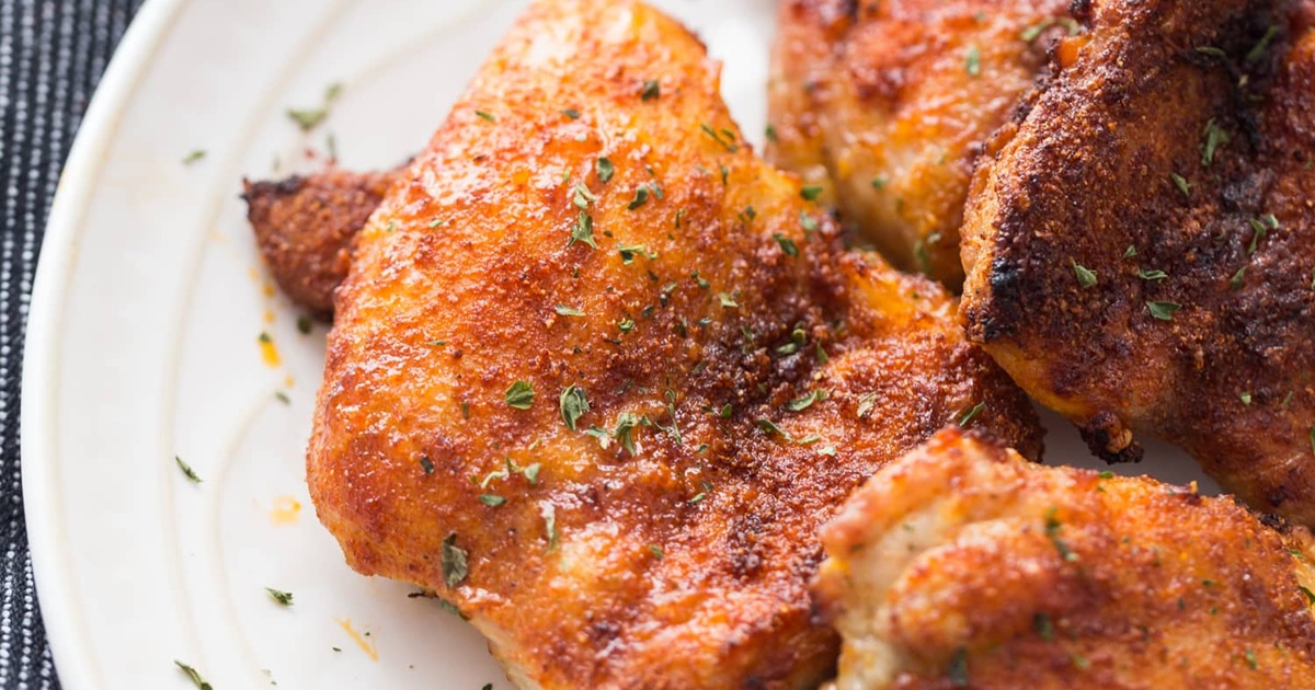Weight Watchers Air Fryer Chicken Thigh Recipes Air Fryer Boneless Chicken Thighs Recipe on a Plate