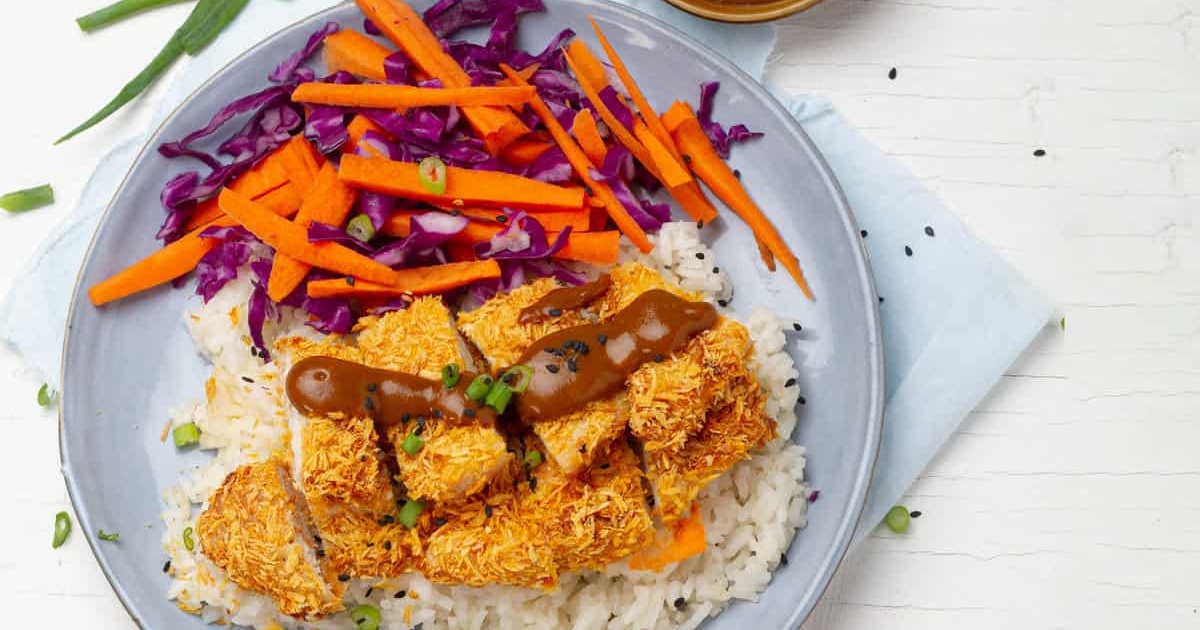 Weight Watchers Air Fryer Chicken Thigh Recipes Air Fryer Chicken Katsu on a Plate