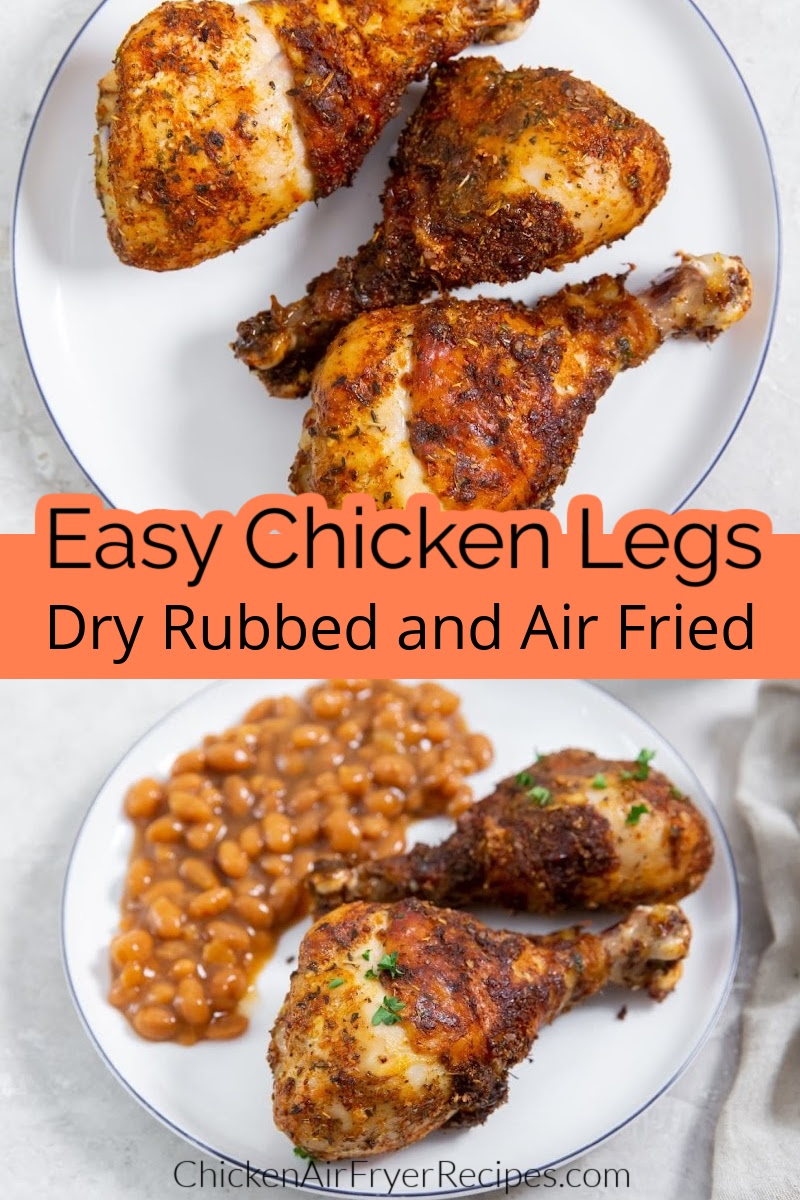 Our easy air fryer chicken legs with dry rub recipe creates a juicy, delicious chicken dinner that comes together easily, even on busy weeknights.