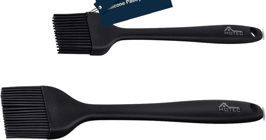 Must-Have Air Fryer Accessories Two Black Silicone Basting Brushes on a White Surface